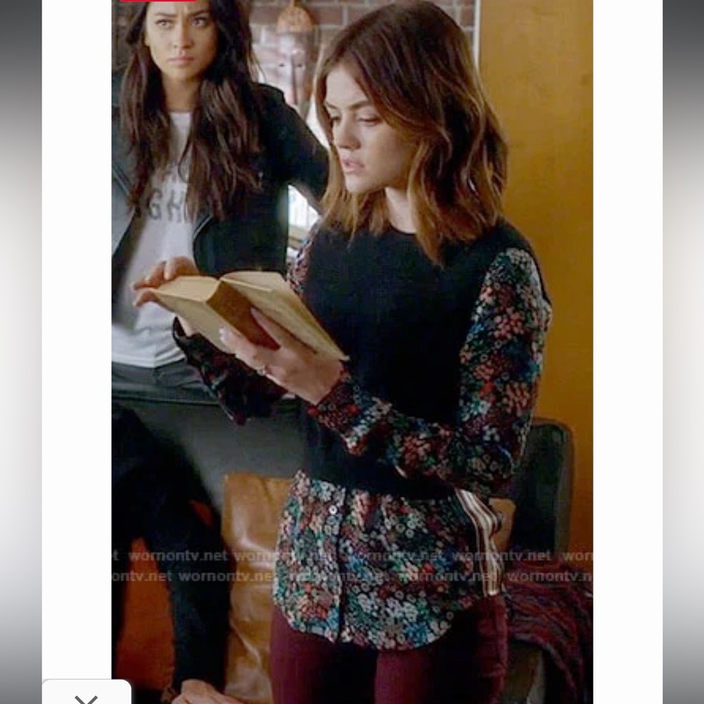 Veronica Beard Mellow Mixed-Media Cashmere Sweater ASO Lucy Hale - Picture 10 of 11